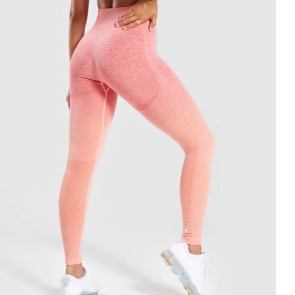 Gymshark Seamless Leggings Coral Peach Size Medium